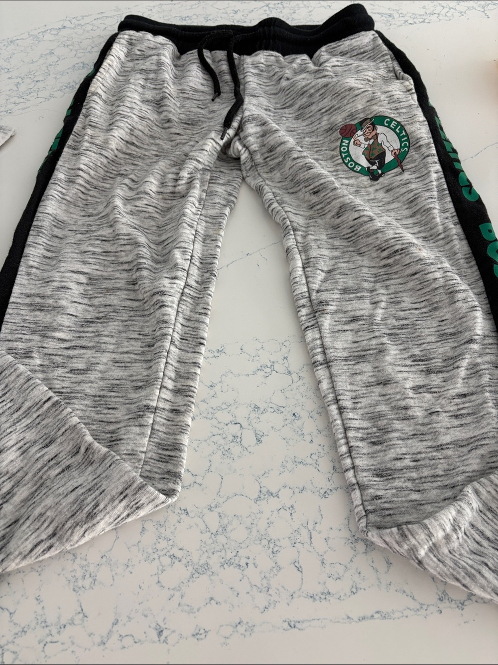 NBA Boston Celtics Gray & Black Heather Jogger Sweatpants with Green Logo
